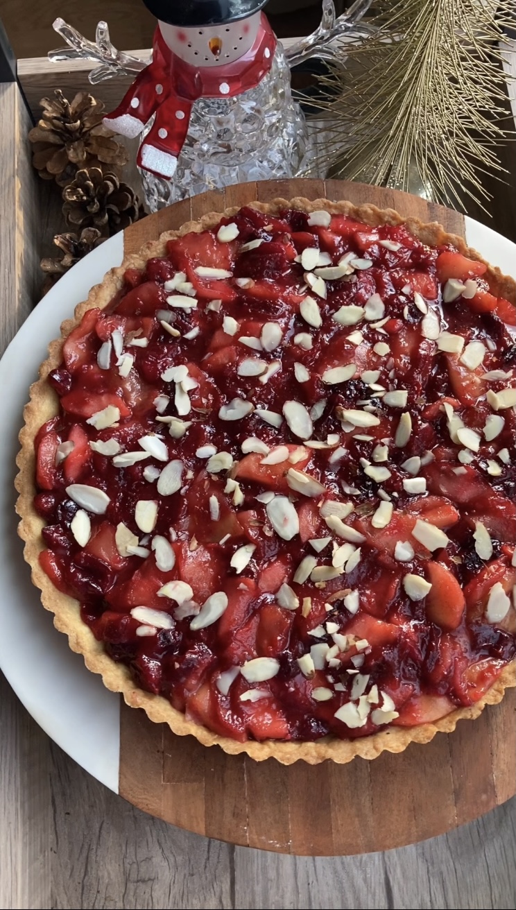 Apple Cranberry Almond&nbsp;Tart